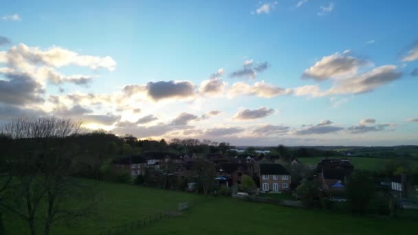 High Angle View British Countryside Landscape Renbourn Village England Ηνωμένο — Αρχείο Βίντεο