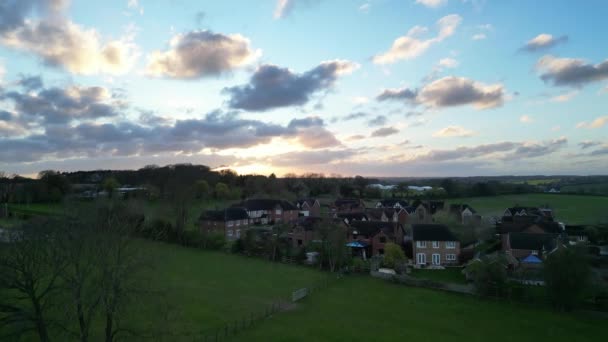 High Angle View British Countryside Landscape Renbourn Village Inglaterra Reino — Vídeos de Stock