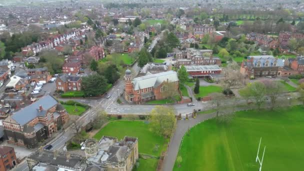 Aerial Time Lapse Footage Central Rugby City England Великобритания Апреля — стоковое видео