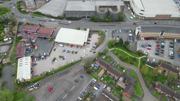 Luftaufnahme Der Zentralen Rugby Stadt Von England Großbritannien April 2024 — Stockvideo