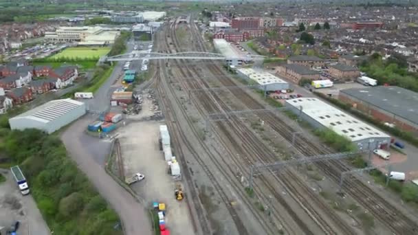 Aerial Time Lapse Filmación Del Central Rugby City England Gran — Vídeo de stock