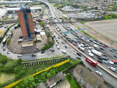 Brent Cross 'un Hava Görüntüsü Batı Hendon Londra İngiltere Şehri, 12 Nisan 2024