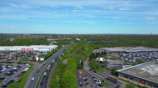 Vista Aérea Las Carreteras Tráfico Centro Dartford London City England — Vídeos de Stock