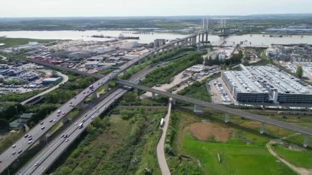 Aerial View Roads Traffic Central Dartford London City England Great — Stock Video