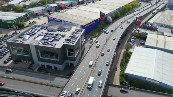 High Angle Footage West Brent Cross London City Traffic England — Wideo stockowe