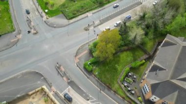 İngiltere 'nin merkez Peterborough şehrinin modern yerleşim bölgesinin hava görüntüleri. 11 Nisan 2024