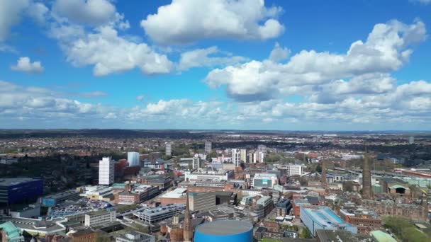 Vue Angle Élevé Central Coventry City England Grande Bretagne Mars — Video