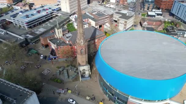 High Angle Footage City Centre Buildings Coventry City England United — Stock Video