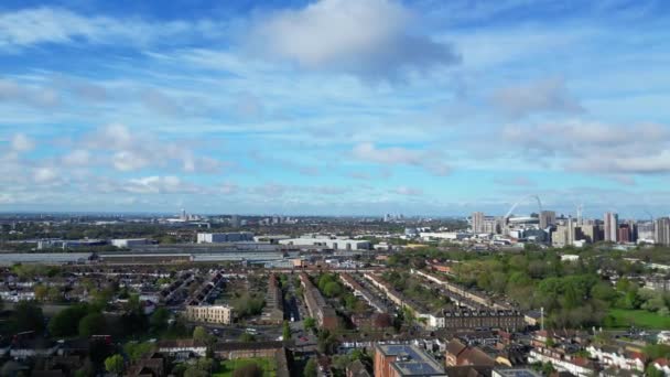 Aerial Footage Wembley City Centre London England Verenigd Koninkrijk April — Stockvideo