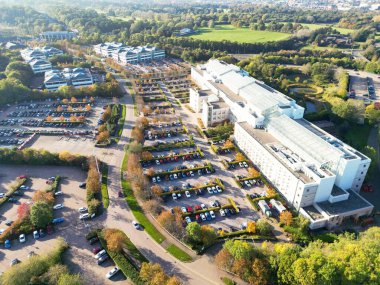 Northampton City of Northamptonshire, İngiltere 'nin havadan görüntüsü. 25 Ekim 2023