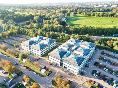 Northampton City of Northamptonshire, İngiltere 'nin havadan görüntüsü. 25 Ekim 2023