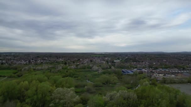 Aerial View Central Leicester City England United Kingdom Cloudy Windy — Stock video