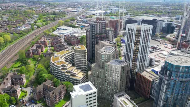 Ngiltere Nin Wembley Şehrinin Yüksek Açılı Görüntüsü Nisan 2024 — Stok video