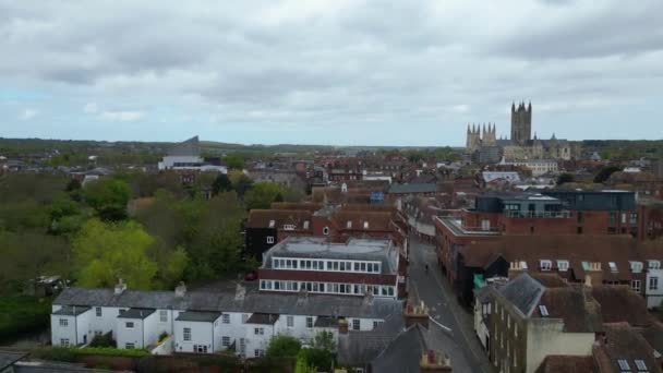 Widok Lotu Ptaka Historycznego Canterbury City Southeast England Wielka Brytania — Wideo stockowe