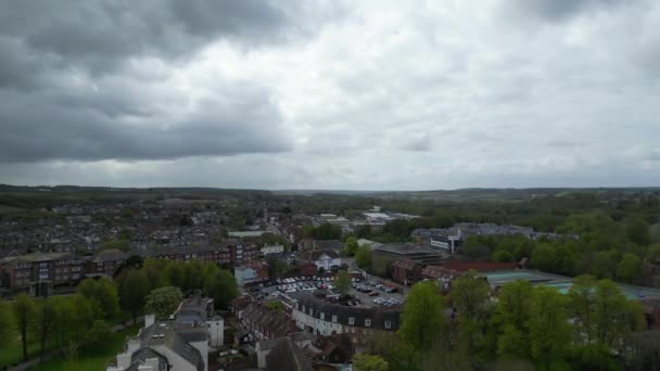 Vista Aérea Histórica Canterbury City Southeast England Reino Unido Abril — Vídeos de Stock