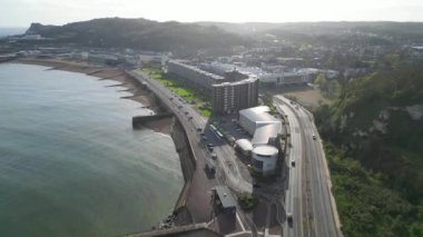 Dover Limanı ve Okyanusu Yüksek Açılı Manzarası, İngiltere Büyük Britanya. 20 Nisan 2024