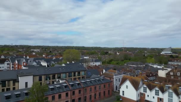 Luchtfoto Van Historisch Canterbury City Southeast England Verenigd Koninkrijk April — Stockvideo