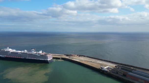 High Angle View Dover Port Ocean Inghilterra Gran Bretagna Aprile — Video Stock