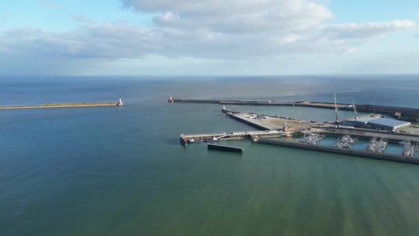 High Angle View Dover Port Ocean Anglia Wielka Brytania Kwietnia — Wideo stockowe