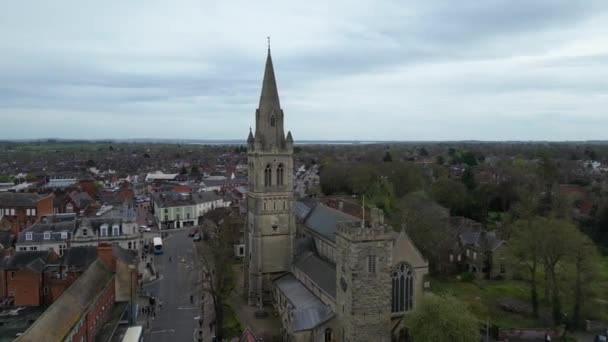 High Angle View Central Rugby City England Verenigd Koninkrijk April — Stockvideo
