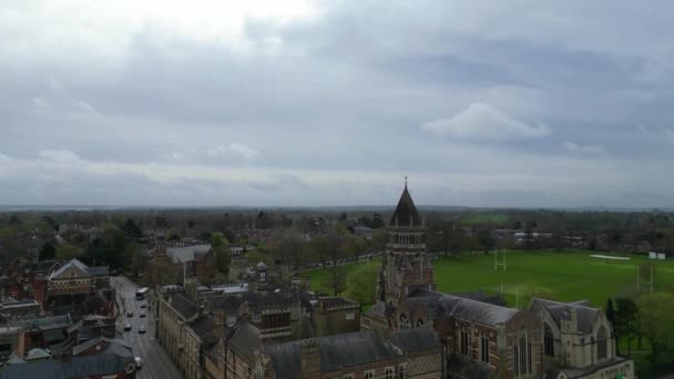 High Angle View Central Rugby City England Storbritannien April 2024 — Stockvideo