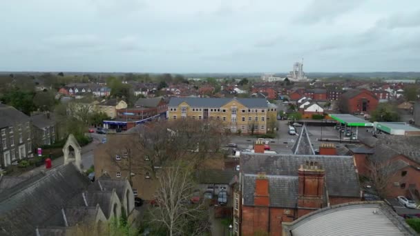 High Angle View Central Rugby City England Storbritannien April 2024 — Stockvideo