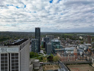 İngiltere 'nin orta batı Croydon Londra şehrinin en güzel hava manzarası. 24 Nisan 2024