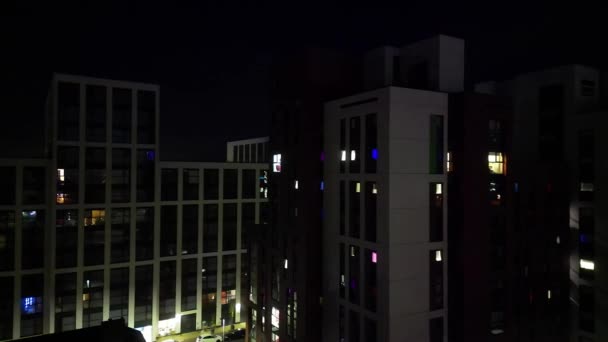 Aerial View Illuminated Central Leicester City England Velká Británie Dubna — Stock video