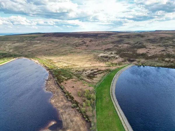High Angle View Most Beautiful British Landscape Redmires Water Reservoirs —  Fotos de Stock
