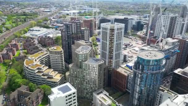 Luftaufnahme Zeitraffer Vom Zentrum Von Wembley London City England Großbritannien — Stockvideo
