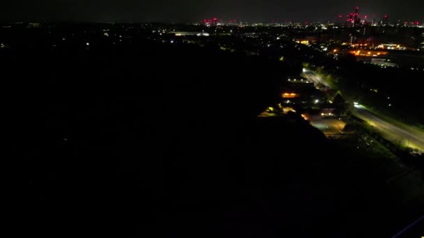 英国英格兰中部奇士威克伦敦夜景照明城的空中景观 2024年4月24日 — 图库视频影像