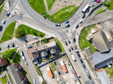 İngiltere 'nin Rotherham şehrinin yüksek açılı görüntüsü. 4 Nisan 2024