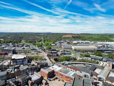 İngiltere 'nin Rotherham şehrinin yüksek açılı görüntüsü. 4 Nisan 2024