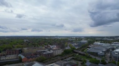 İngiltere 'nin merkezindeki Merkez Tarihi Nottingham Şehir Merkezi Yüksek Açı Manzarası, Büyük Britanya. 26 Nisan 2024