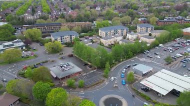 İngiltere 'nin merkezindeki Merkez Tarihi Nottingham Şehir Merkezi Yüksek Açı Manzarası, Büyük Britanya. 26 Nisan 2024