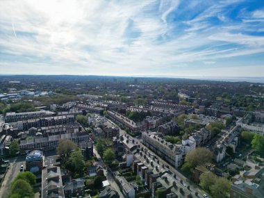 İngiltere 'nin kuzeybatısındaki The Maritime City, Liverpool Modern Britanya Şehir Merkezi Yüksek Açı Manzarası. 5 Mayıs 2024