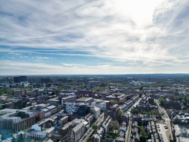 İngiltere 'nin kuzeybatısındaki The Maritime City, Liverpool Modern Britanya Şehir Merkezi Yüksek Açı Manzarası. 5 Mayıs 2024