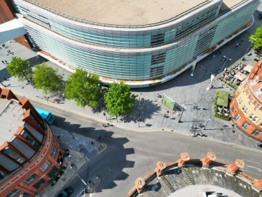 İngiltere 'nin kuzeybatısındaki The Maritime City, Liverpool Modern Britanya Şehir Merkezi Yüksek Açı Manzarası. 5 Mayıs 2024