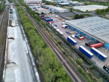 Tilbury Şehir Merkezi ve İngiltere Limanı Yüksek Açı Manzarası. 20 Nisan 2024