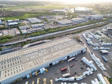 Tilbury Şehir Merkezi ve İngiltere Limanı Yüksek Açı Manzarası. 20 Nisan 2024