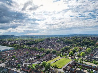 İngiltere 'nin en yüksek açılı Stock-on-Trent şehri manzarası. 4 Mayıs 2024