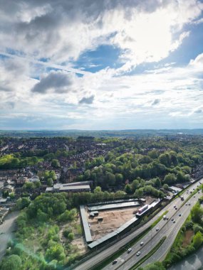 İngiltere 'nin en yüksek açılı Stock-on-Trent şehri manzarası. 4 Mayıs 2024