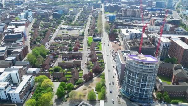 Aerial View Modern British City Centre Liverpool Maritime City Northwest — Stockvideo