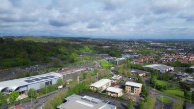 High Angle view of Central Metropolitan Borough of Dudley Town West Midlands, England United Kingdom. May 4th, 2024