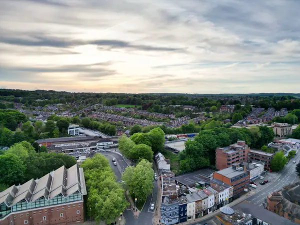 stock image High Angle View of British Historical City of Winchester Central During Sunset. England United Kingdom, May 17th, 2024