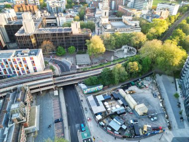İngiltere 'deki Portsmouth Şehir Merkezi' nin hava görüntüsü. 15 Mayıs 2024