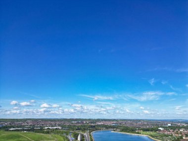 İngiltere 'deki Portsmouth Şehir Merkezi' nin hava görüntüsü. 15 Mayıs 2024