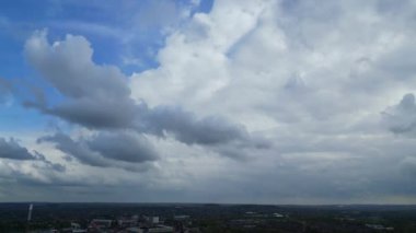 İngiltere 'nin merkezindeki Merkez Tarihi Nottingham Şehir Merkezi Yüksek Açı Manzarası, Büyük Britanya. 26 Nisan 2024