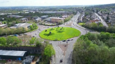 High Angle view of Central Metropolitan Borough of Dudley Town West Midlands, England United Kingdom. May 4th, 2024