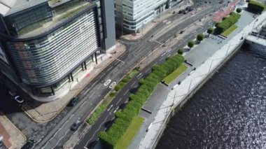 İskoçya 'nın merkezi Glasgow şehrinin yüksek açılı görüntüsü. 5 Haziran 2024